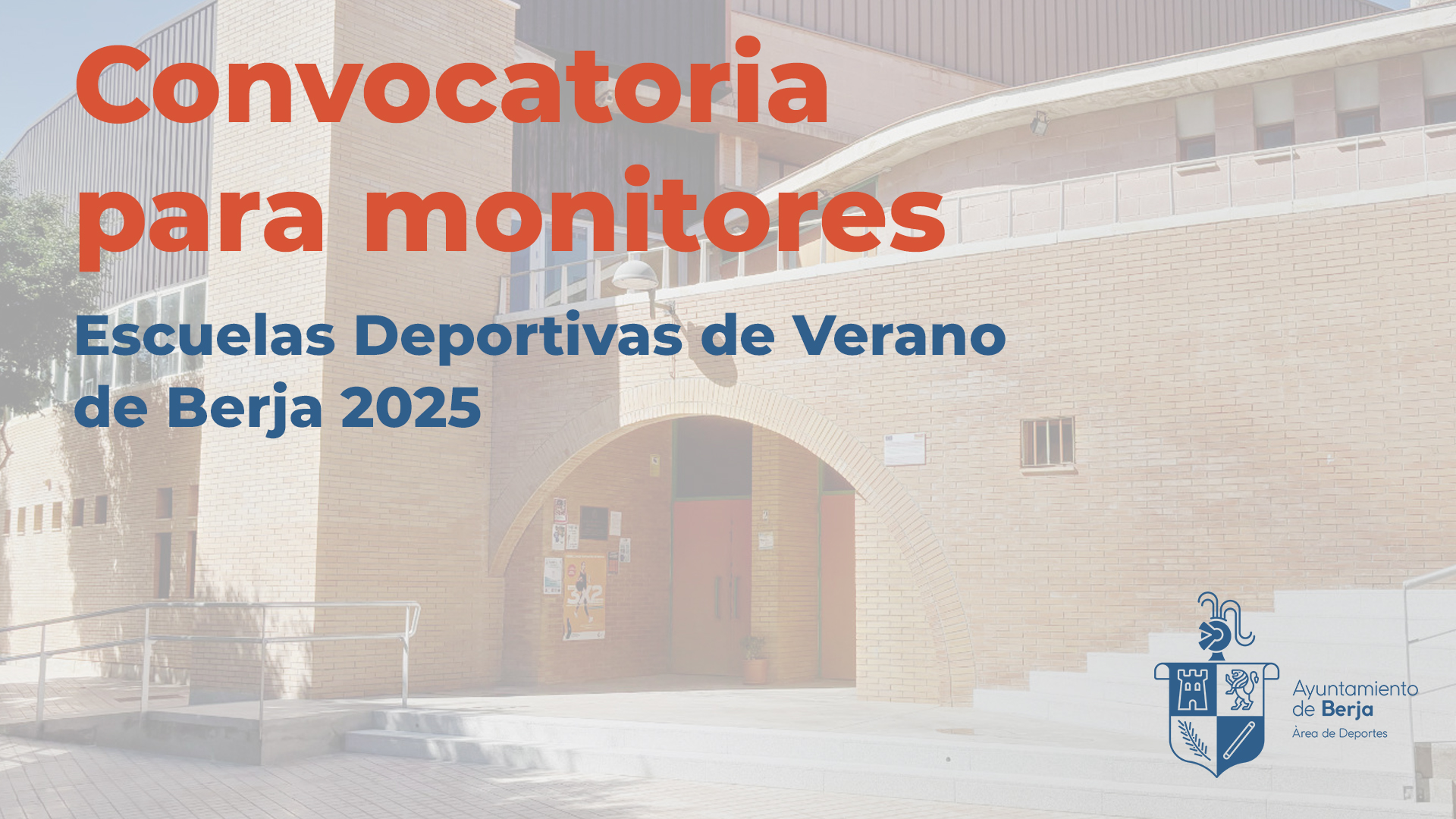 Convocatoria para monitores de Escuelas Deportivas de Verano Berja 2025